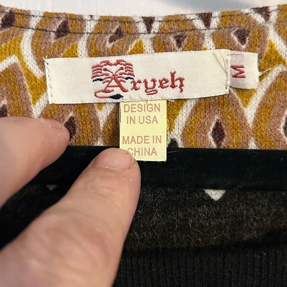 Aryeh | By Anthropologie | Brown and Yellow Patterned Fabric Dress | Size Medium - Picture 3 of 6